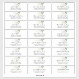 Adesivo Nomes de Convidado de Folhas Douradas - Gerência V