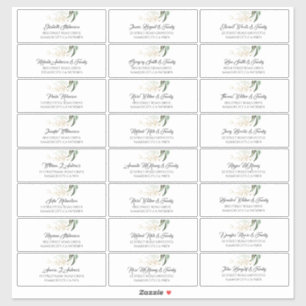 Adesivo Nomes de Convidado de Folhas Douradas - Gerência V