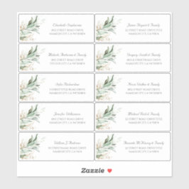 Adesivo Nomes de Convidado de Folhas Douradas - Gerência V