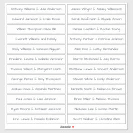 Adesivo Nomes de Convidado de Script Manuscrito Branco