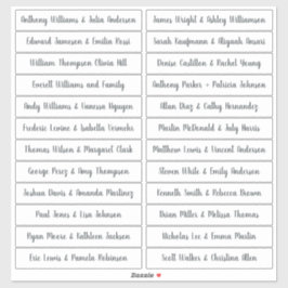 Adesivo Nomes de Convidado para Caligrafia Branco