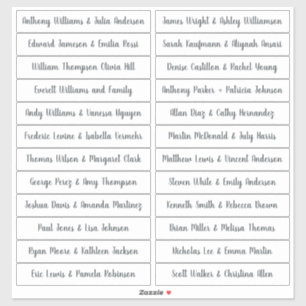 Adesivo Nomes de Convidado para Caligrafia Branco