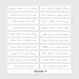 Adesivo Nomes de Convidado para Caligrafia Branco