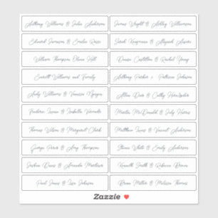 Adesivo Nomes de Convidado para Caligrafia Branco