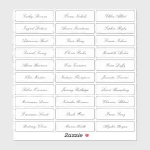 Adesivo Nomes de convidados clássicos de script elegante
