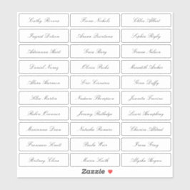 Adesivo Nomes de convidados clássicos de script elegante t