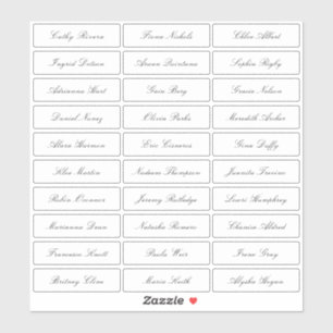 Adesivo Nomes de convidados clássicos de script elegante t
