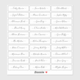 Adesivo Nomes de convidados de script simples e transparen