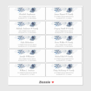 Adesivo Nomes de Convidados Individuais Dusty Blue Endere