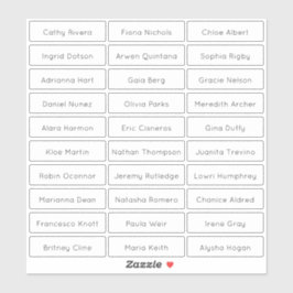 Adesivo Nomes de hóspedes modernos transparentes