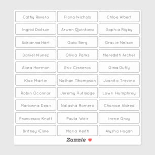 Adesivo Nomes de hóspedes modernos transparentes