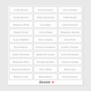 Adesivo Nomes de hóspedes modernos transparentes