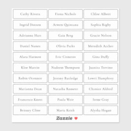 Adesivo Nomes de hóspedes simples e transparentes