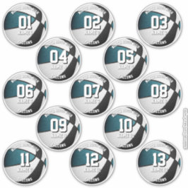 Adesivo nomes de jogadores de teal black basquetebol perso