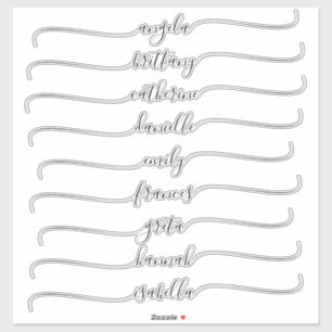 Adesivo Nomes de Sinalização de Vidro Preto com Traços Lon