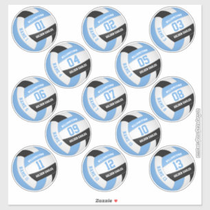 Adesivo nomes dos jogadores de voleibol preto-claro-preto 