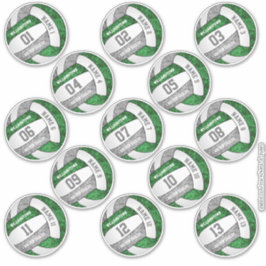 Adesivo nomes personalizados de jogadores de vôlei de cinz