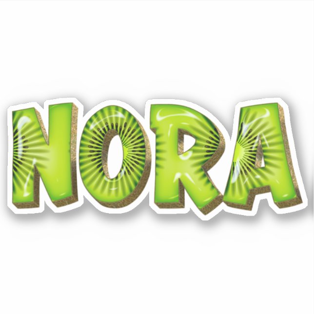 Adesivo Nora Name Kiwi Design Aufkleber Sticker (Frente)