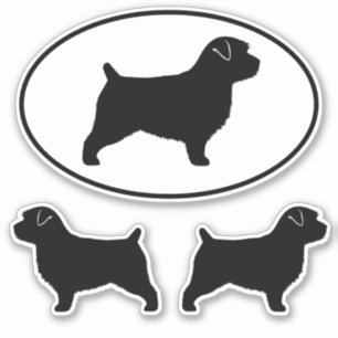 Adesivo Norfolk Terrier Dog Silhouettes Vinyl Sticker Set