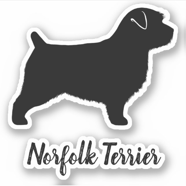 Adesivo Norfolk Terrier Dog Silhout Vinyl Sticker (Frente)