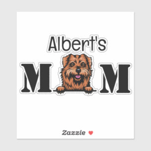 Adesivo Norfolk Terrier Peeking Mãe Autocolante Personaliz