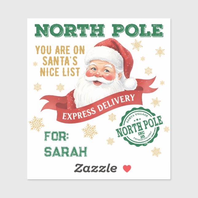 Adesivo North Pole Express Delivery Santa Christmas (Folha)