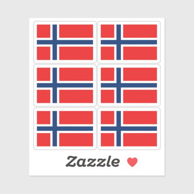 Adesivo Norway Flag Sticker Collection – Pack of 6  (Folha)