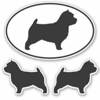 Adesivo Norwich Terrier Dog Silhouettes Vinyl Sticker Set