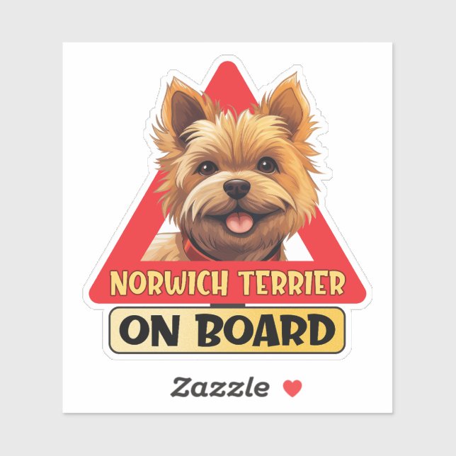 Adesivo Norwich Terrier No Conselho Engraçado Cachorro Ver (Folha)