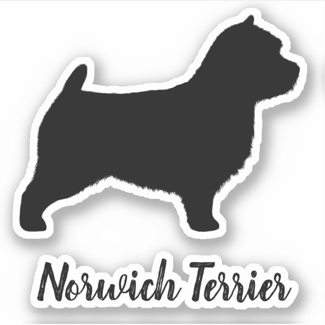 Adesivo Norwich Terrier Silhouette Dog Breyl Sticker (Frente)