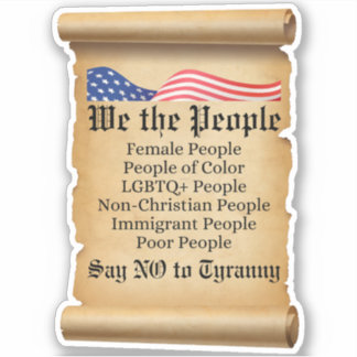 Adesivo Nós, as Pessoas, dizemos não à tirania