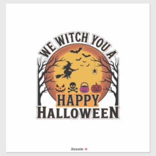 Adesivo Nós Bruxas Você um Feliz Halloween Vintage