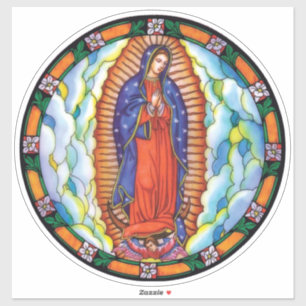 Adesivo Nossa Senhora de Guadalupe Vibrante Cor Vidro Manc