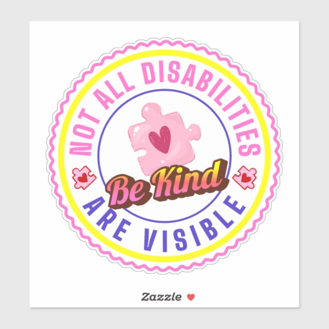 Adesivo Not all Disabilities are visible Car Decal Sticker (Folha)
