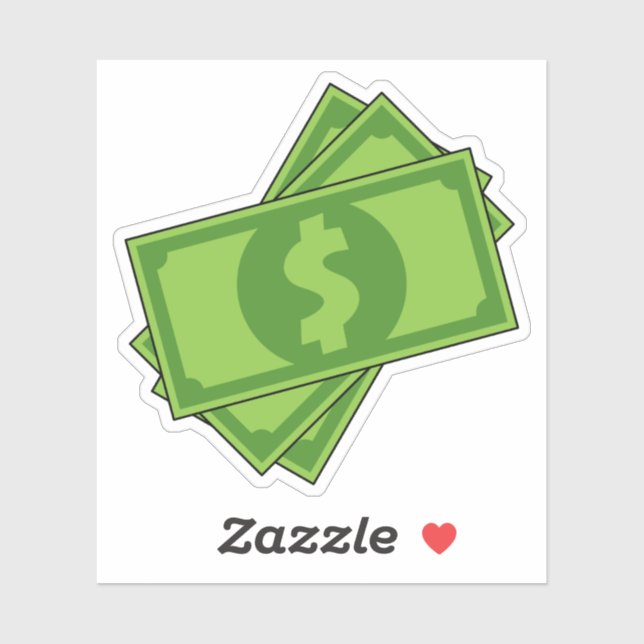 Adesivo Notas de Dinheiro do Cartoon (Folha)