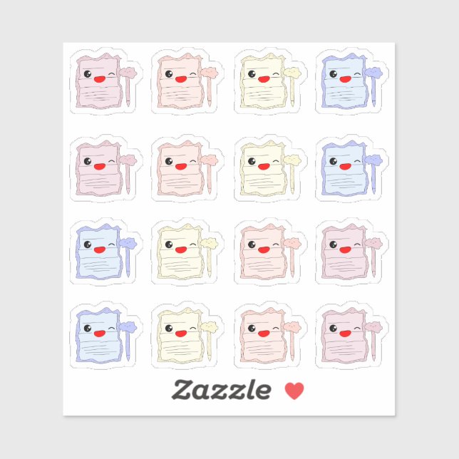 Adesivo Notebook Kawaii e vinil-Caneta (Folha)