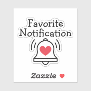 Adesivo Notificação Favorita Amor Moderno Sino Preto Verme