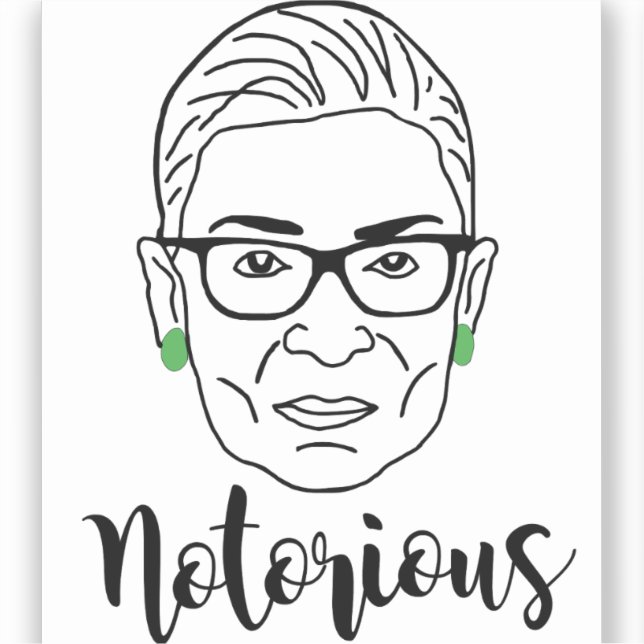 Adesivo Notorious RBG Mug - Ruth Bader Ginsburg (Frente)