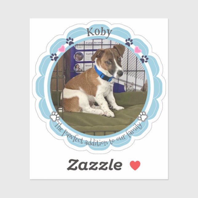 Adesivo Nova Foto Personalizada De Cão Pet Puppy (Folha)