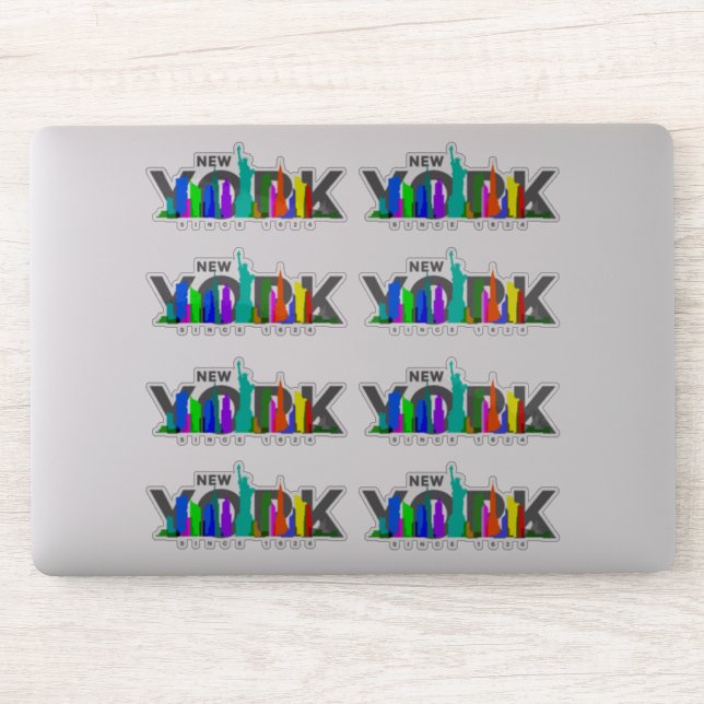 Adesivo Nova Iorque | 8"x 8"- Transparente brilhante (Computador)