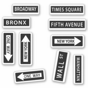 Adesivo Nova Iorque Street Sign Sticker Set