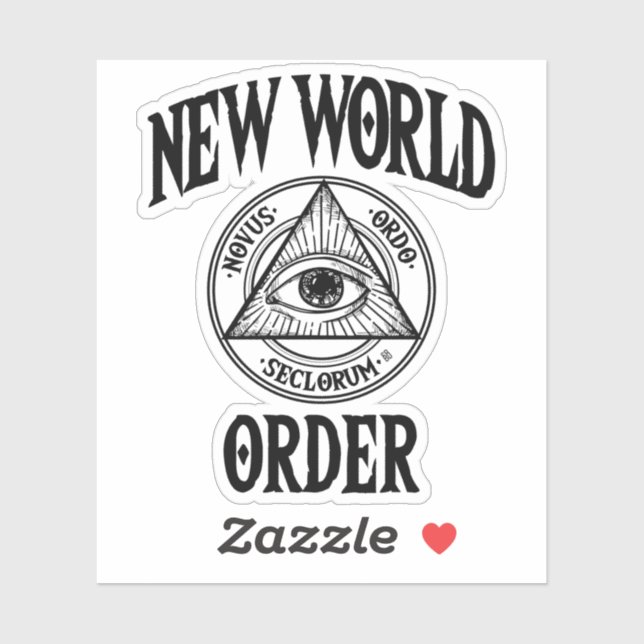 Adesivo Nova Ordem Mundial Illuminati (Folha)