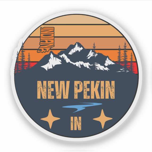 Adesivo Nova Pekin, Indiana (Frente)