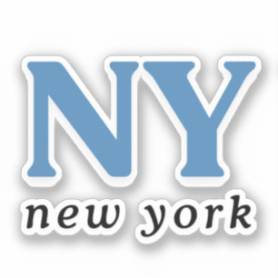 Adesivo Nova York Cidade Azul Letra Moderna