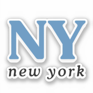 Adesivo Nova York Cidade Azul Letra Moderna