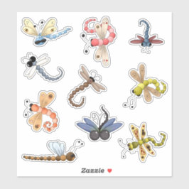 Adesivo Nove Dragonflies Coloridos Vinil