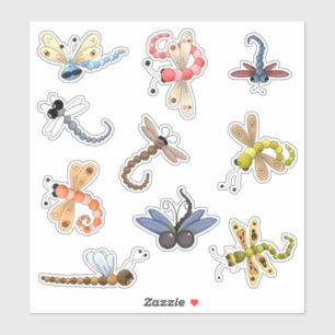 Adesivo Nove Dragonflies Coloridos Vinil