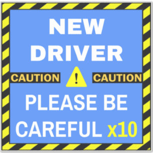 Adesivo Novo Sinal de Segurança do Driver (Tenha Cuidado) 
