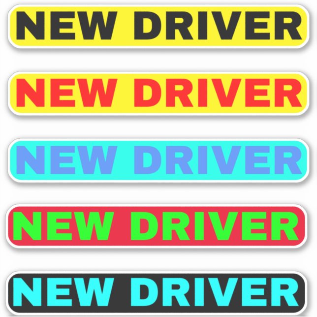 Adesivo Novo texto do driver - Novo driver simples (Frente)