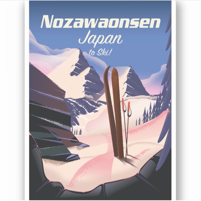 Adesivo Nozawaonsen Japão para esquiar (Frente)